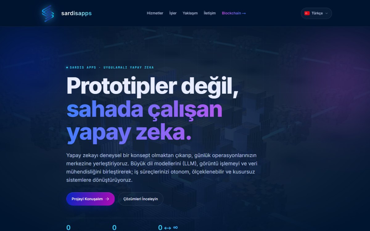Sardis Apps — Yapay Zekâ Sistemleri Stüdyosu
